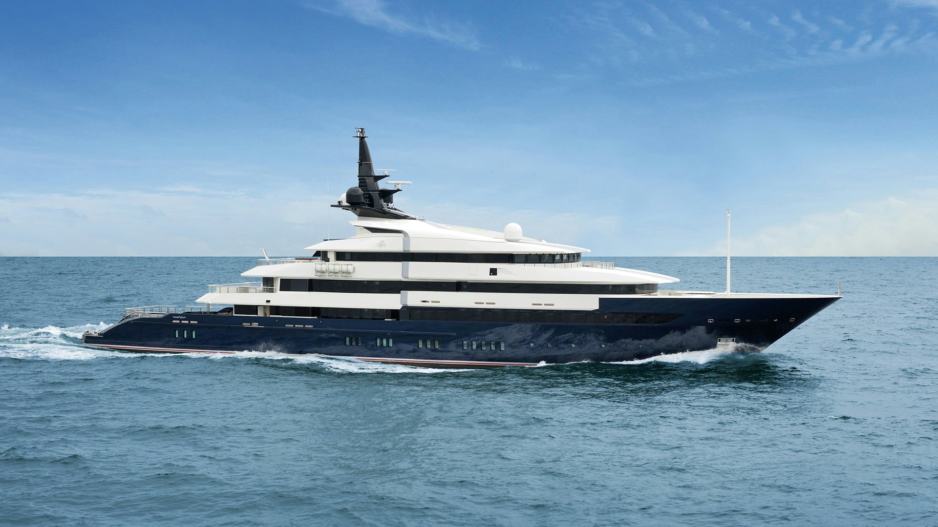 282-foot (86m) Oceanco superyacht SEVEN SEAS running profile