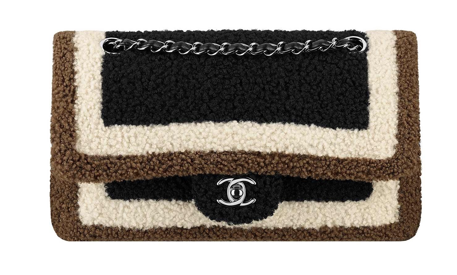 Chanel Shearling Chain Shoulder Bag