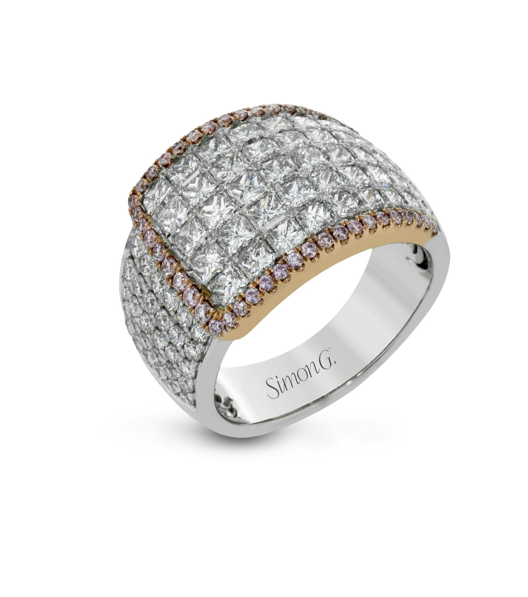 Simon G White-and-Rose Gold Ring