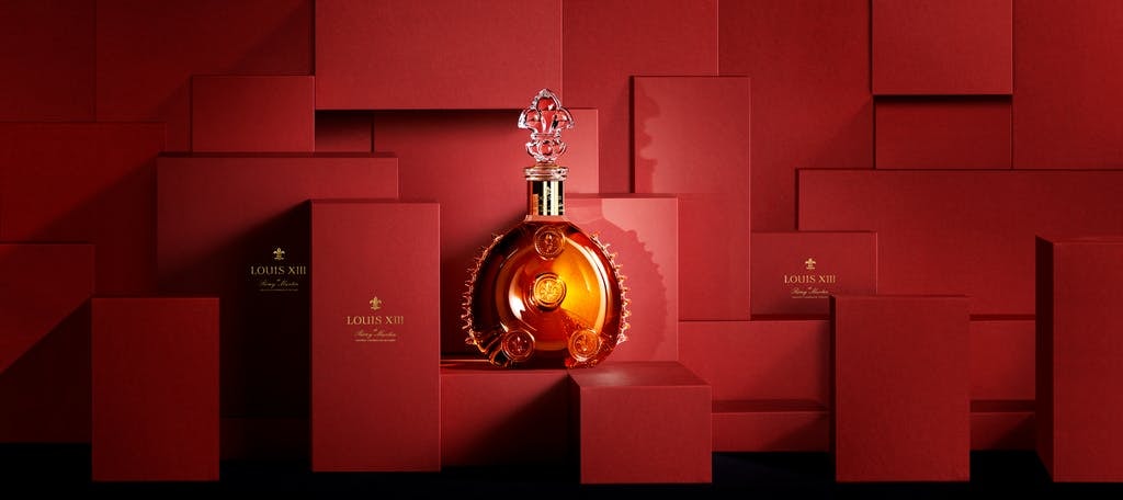 Louis XIII bottle with red boxes