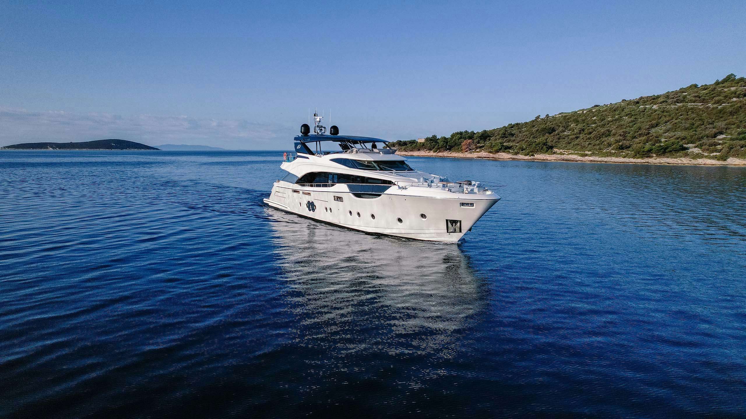 100-foot yacht for charter cruising during holidays