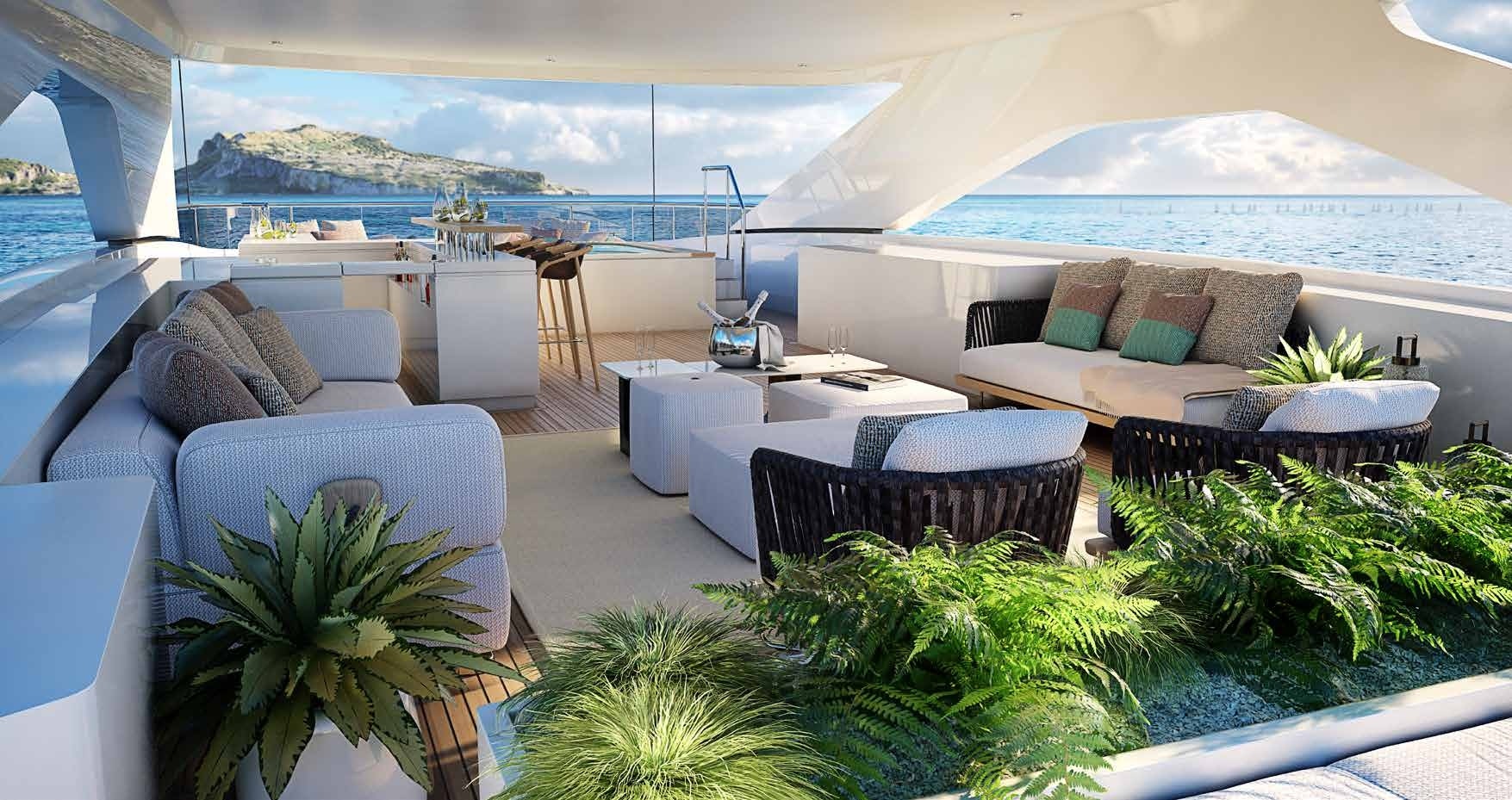 Exclusive Heesen 55 Steel yacht for sale, listed with Northrop & Johnson, featuring luxury deck layout.