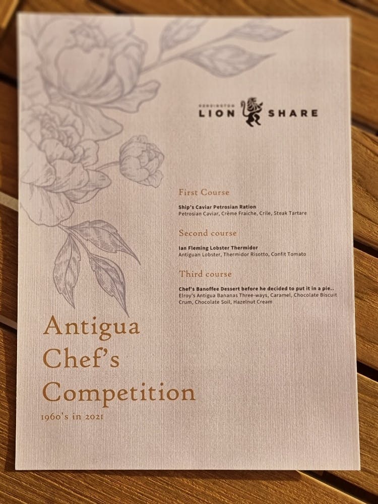Chef julien lionshare antigua menu