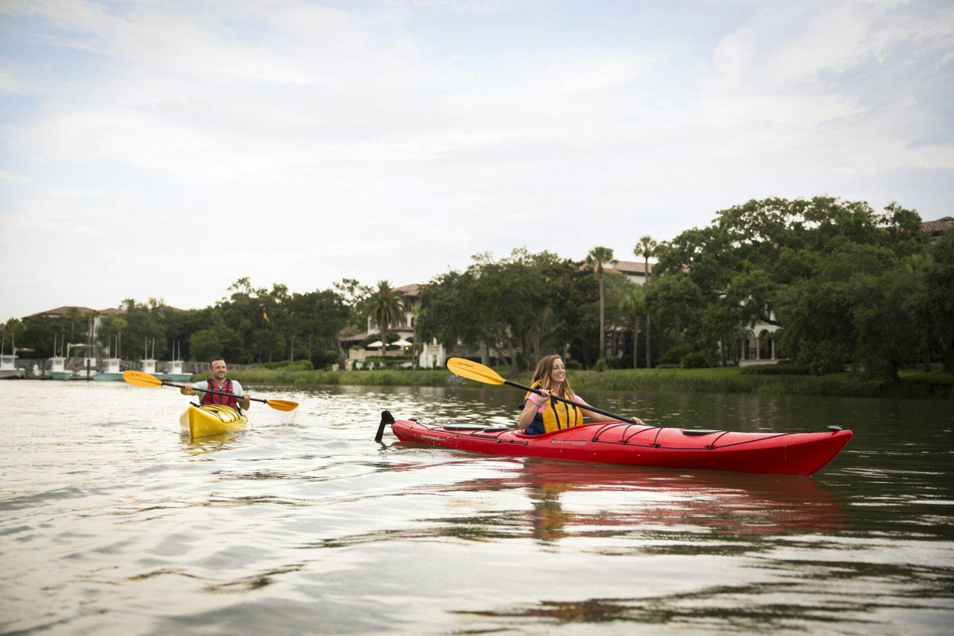 People kayaking at Sea Island Resort