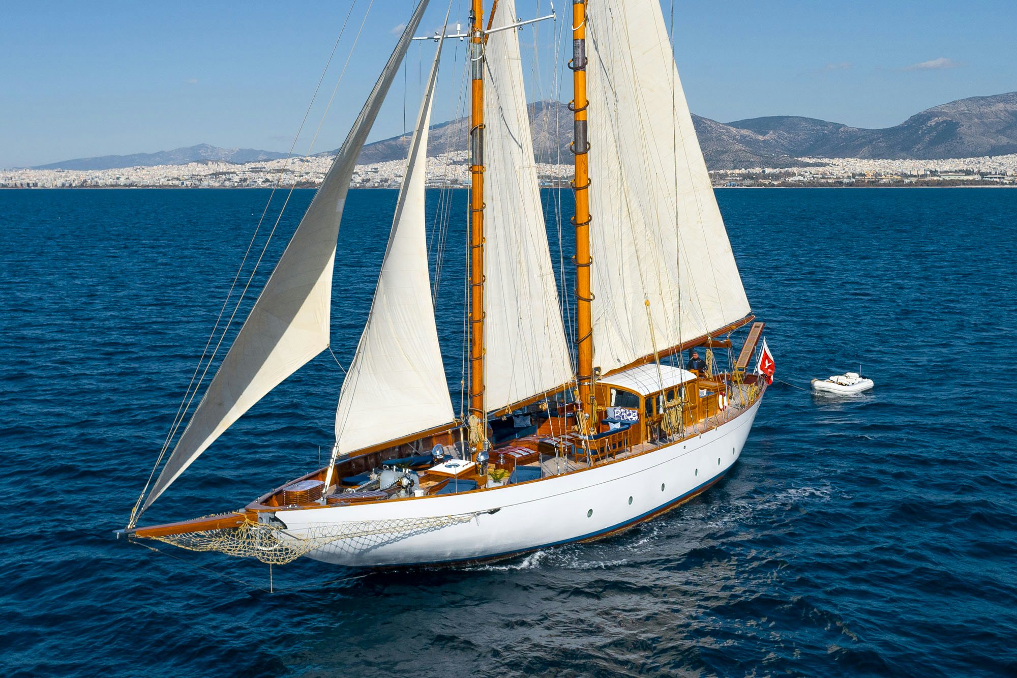 Weatherbird sailing yacht sailing in the blue ocean