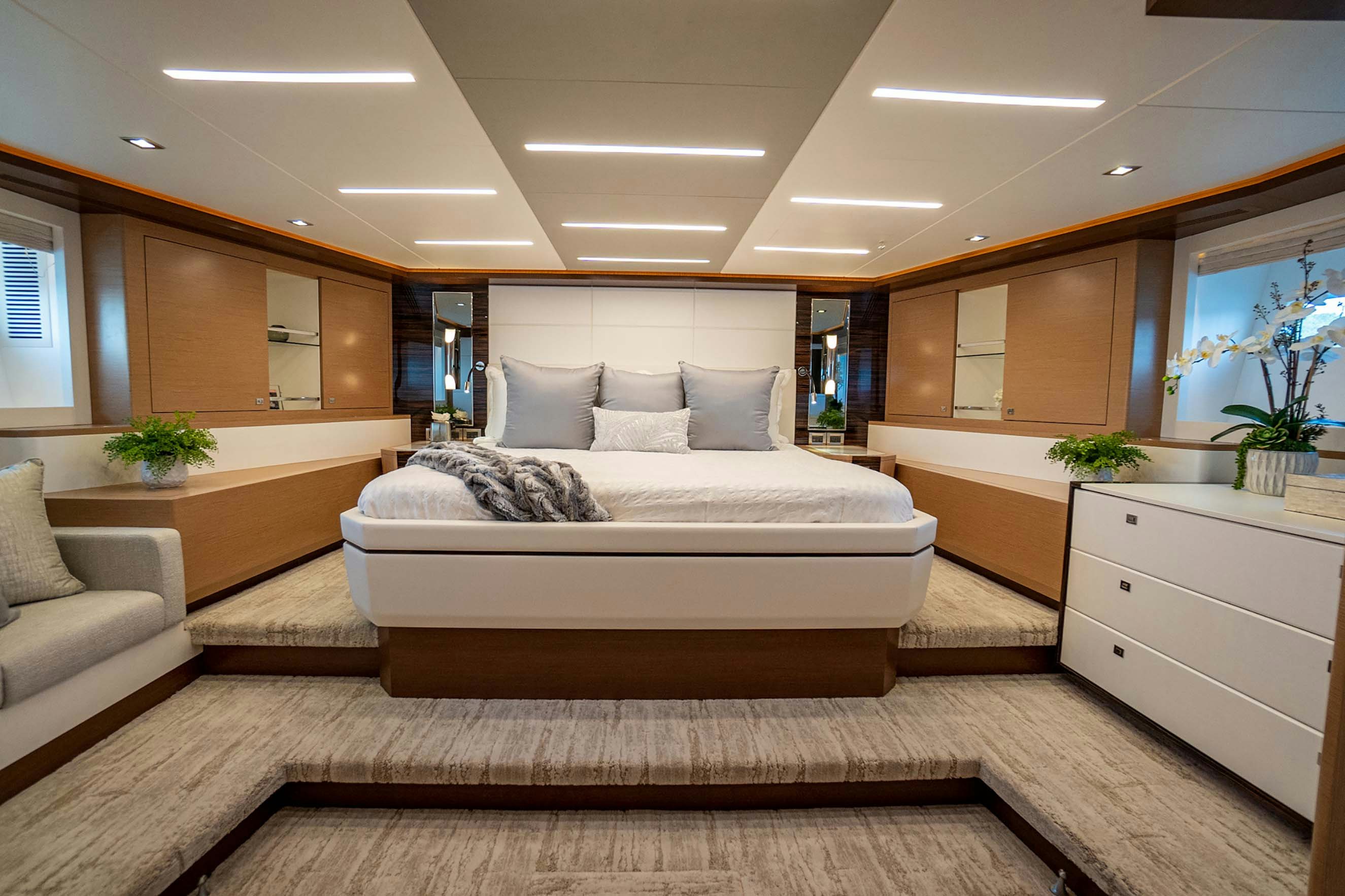 VIP stateroom on charter yacht for 8 to 8 guests featuring a queen bed