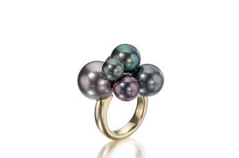 Assael Tahitian black pearl ring
