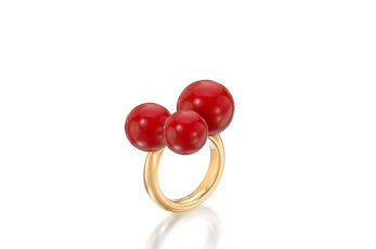 Assael Sardinian crimson coral ring
