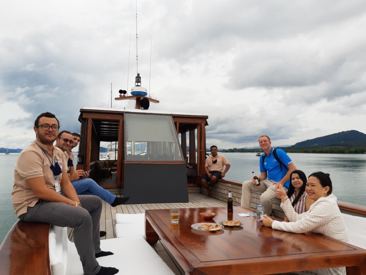 People on a boat at the Phuket Open Boat