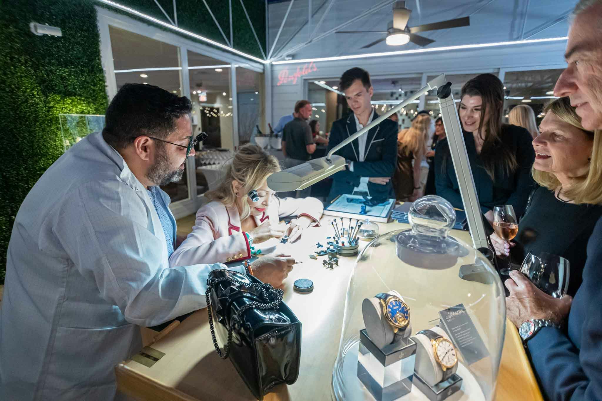 People trying their hand at watchmaking with Ulysse Nardin
