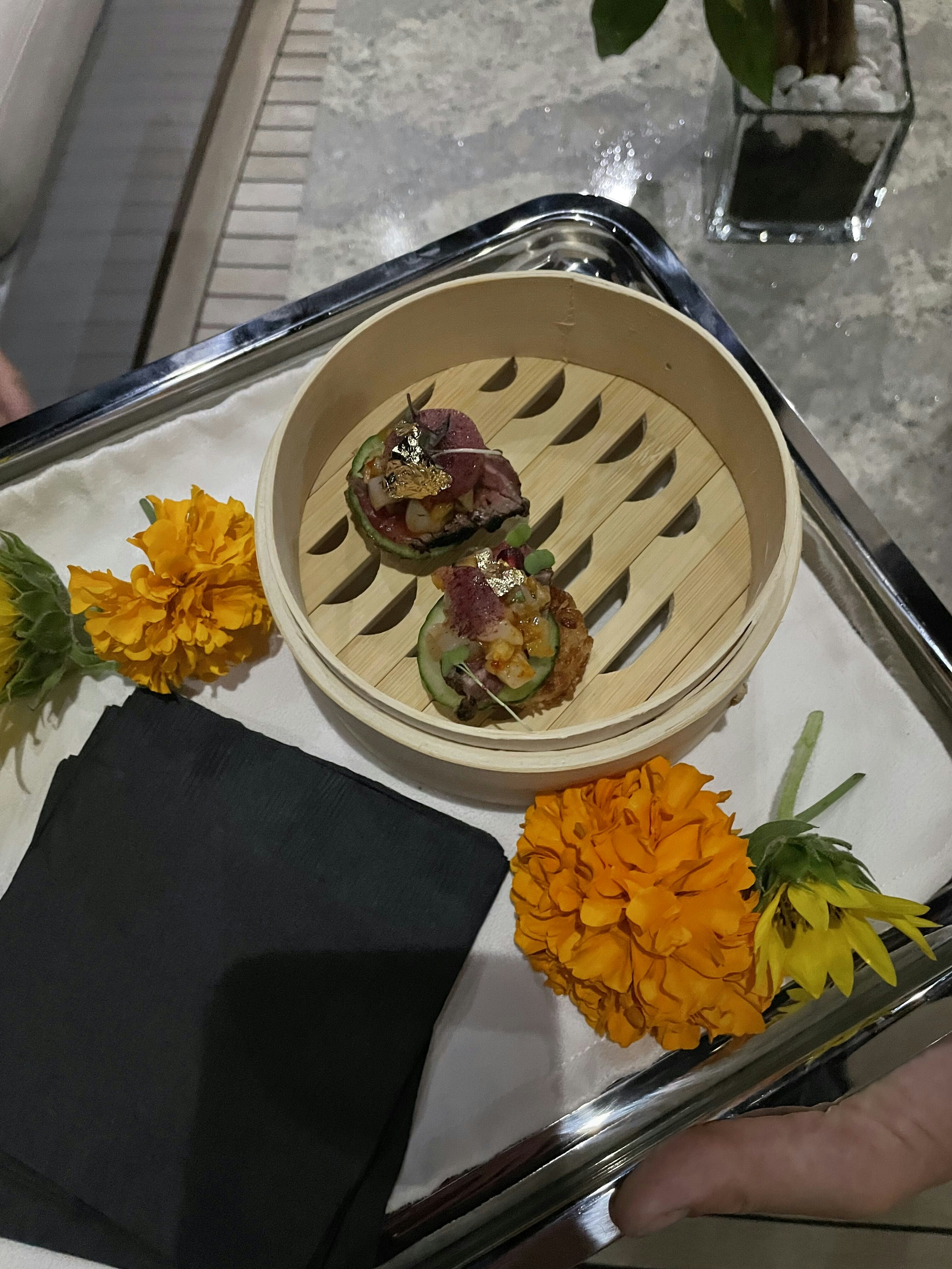 Charter yacht AQUANOVA&#039;s beef tenderloin tapa at the Caribbean Charter Yacht Show