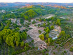 Sunset panorama view of Archaeological Site of Olympia in Greece.