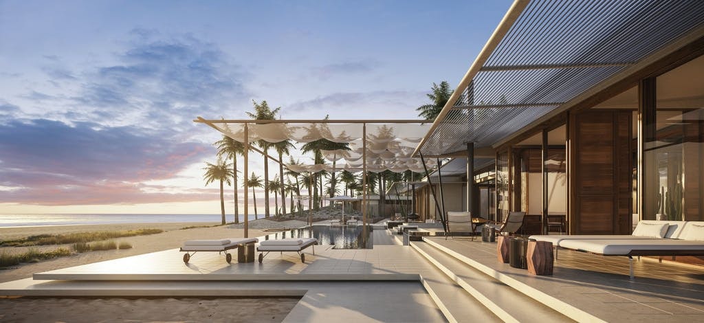 Amanvari East Cape, Baja Mexico outdoor deck at sunset