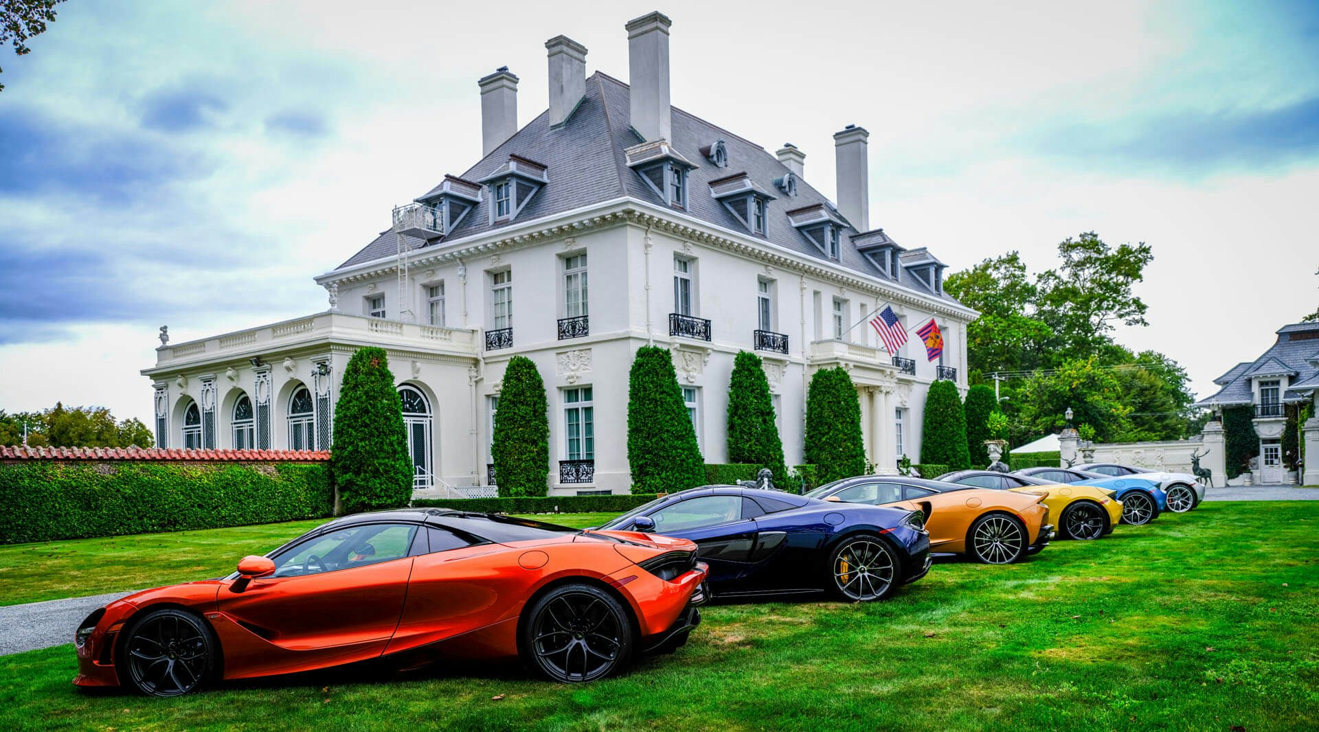 McLarens at Vernon Court during Audrain&#039;s Newport Concours Motor Week