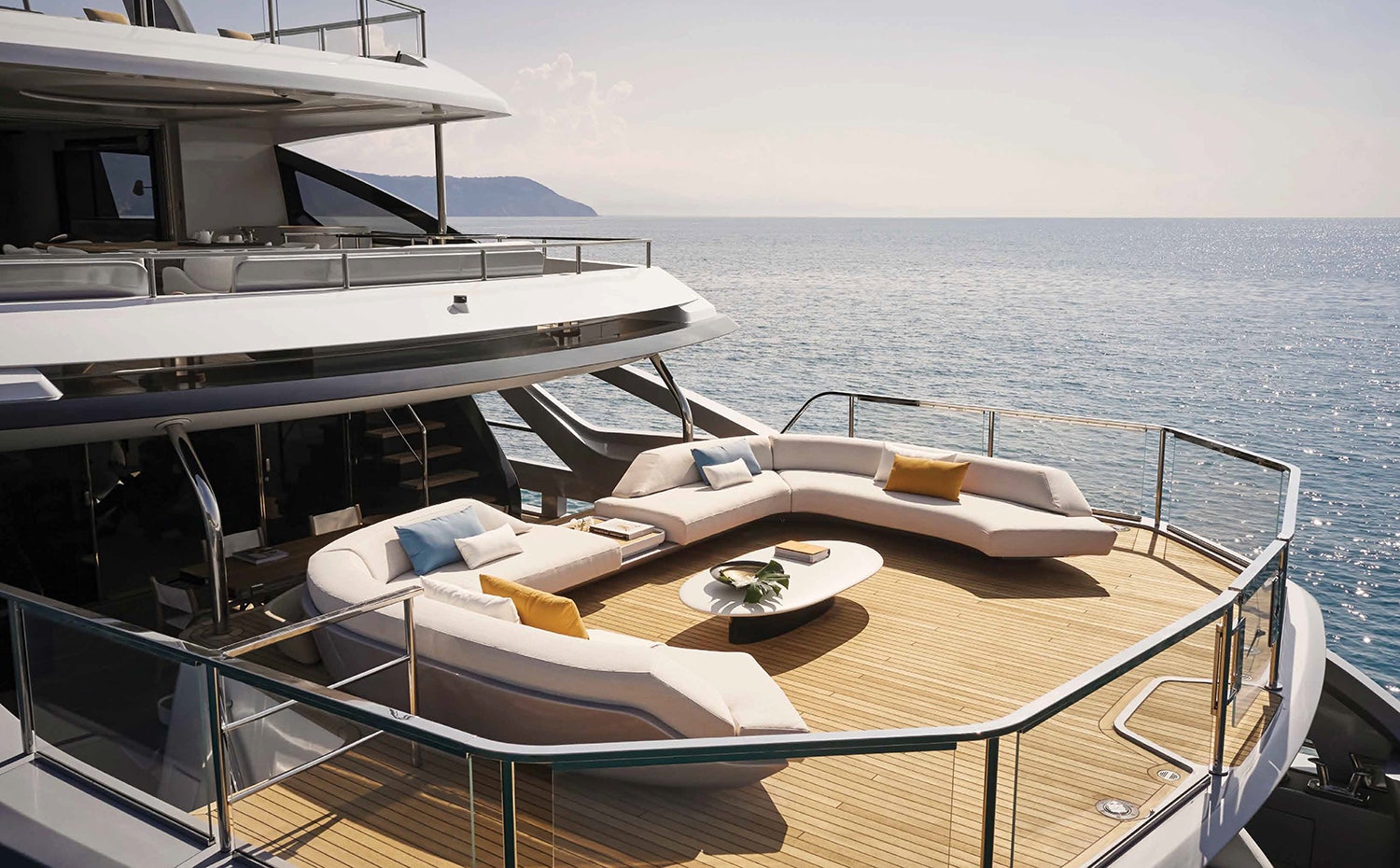 Azimut Grande 38m Trideck outdoor lounge space