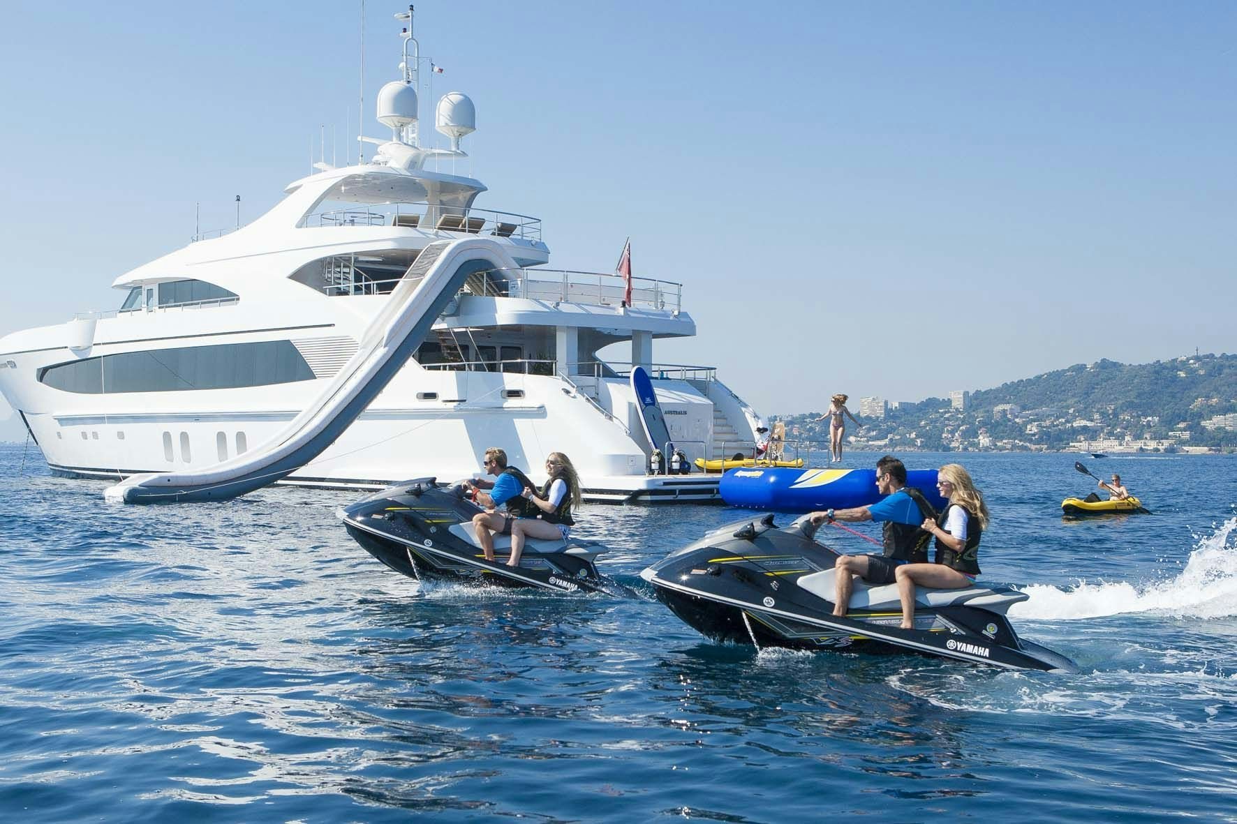 guests on BIG SKY enjoying water toys