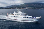 A white yacht cruising at sea