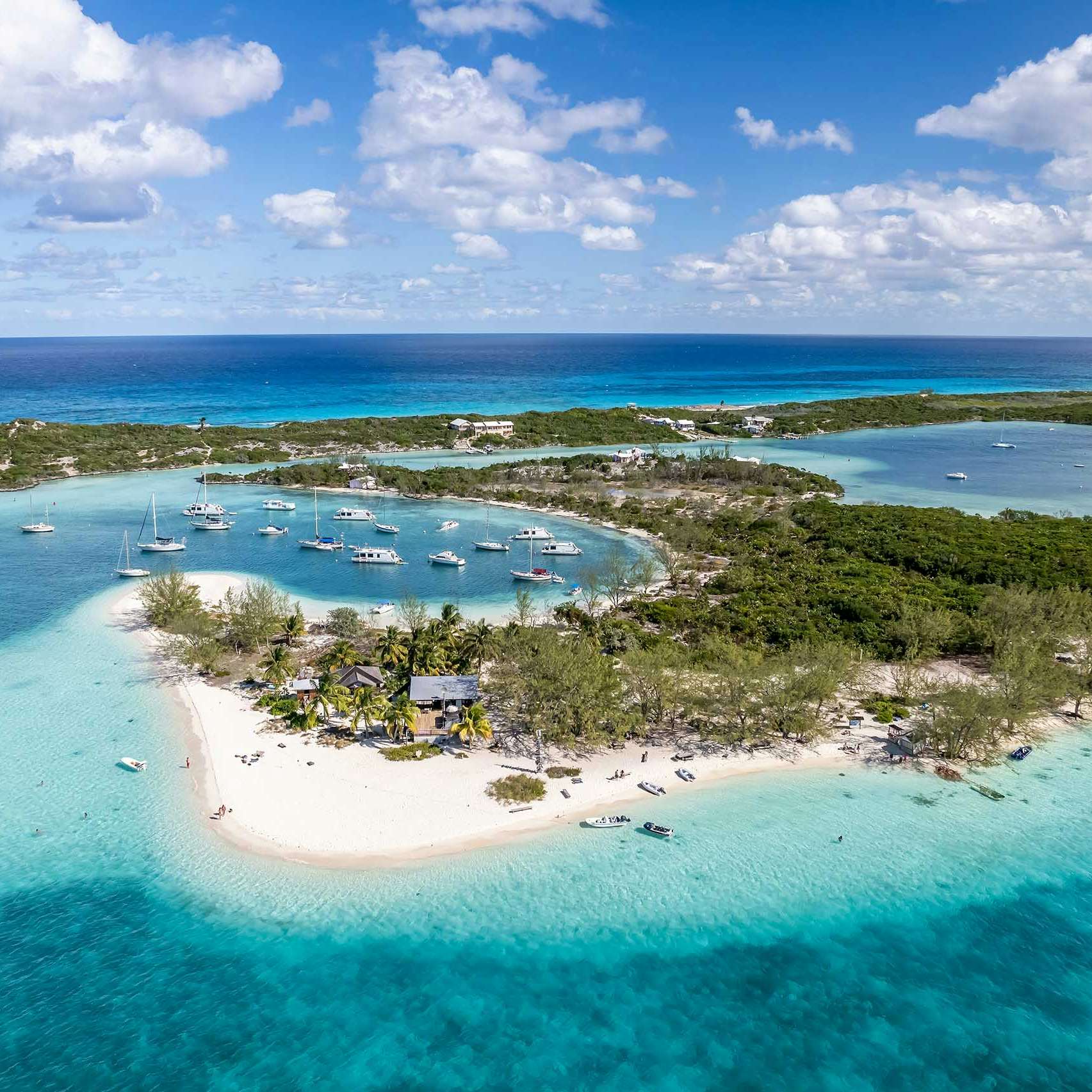 Aerial view of Great Exuma