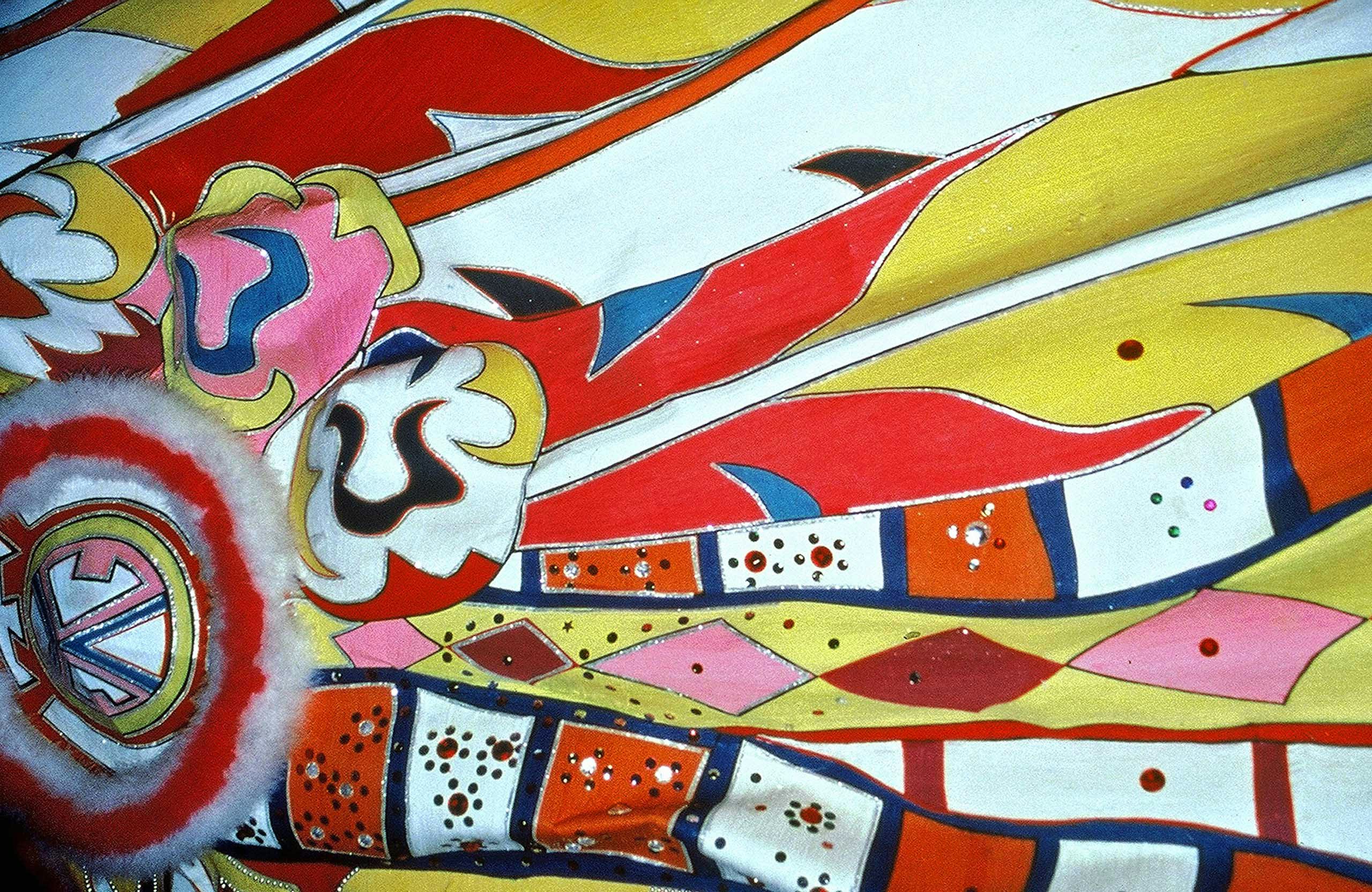 Fabric showing typical patterns and colors of Bahamian heritage