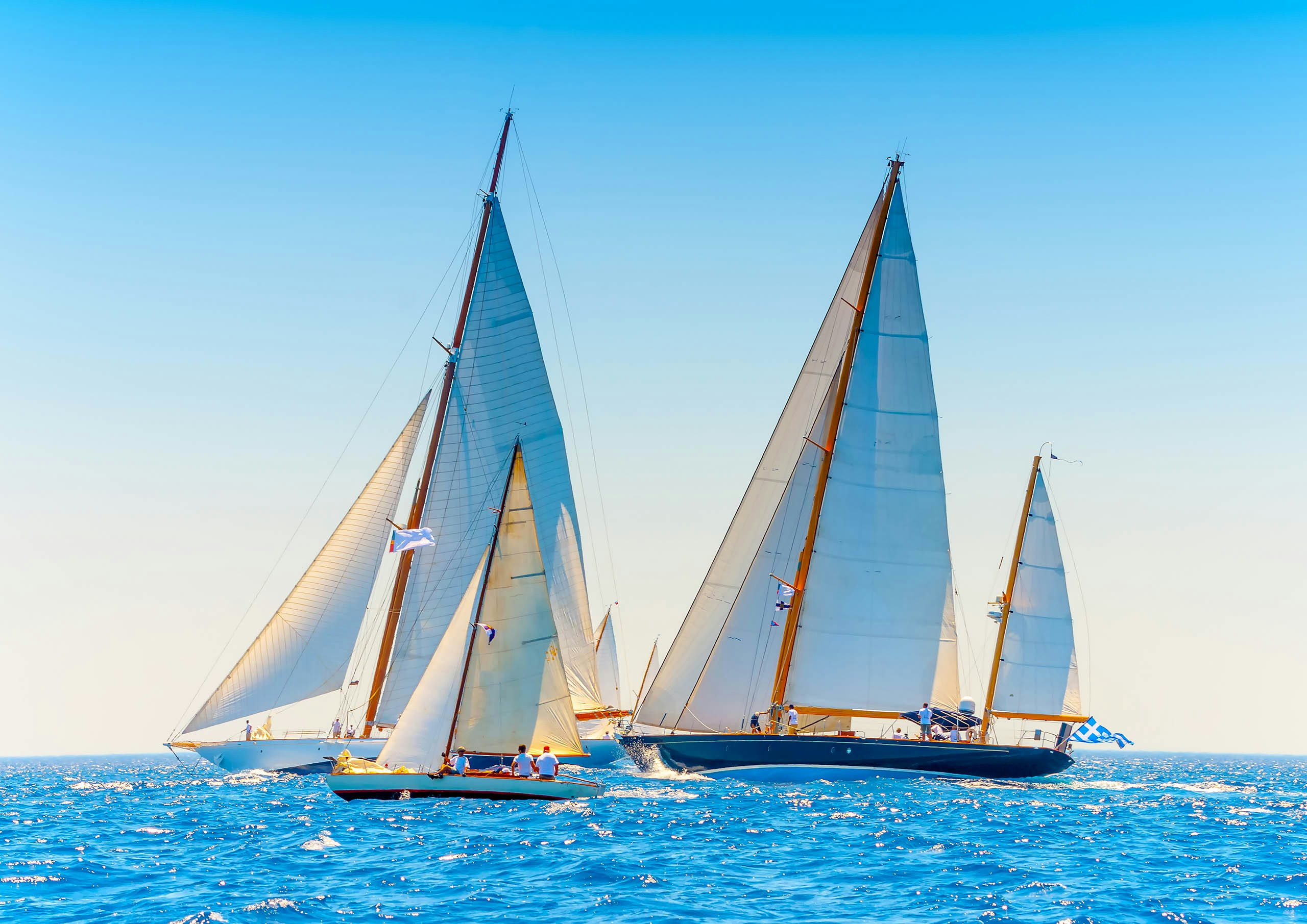 Sailing yachts racing during North Eleuthera Regatta