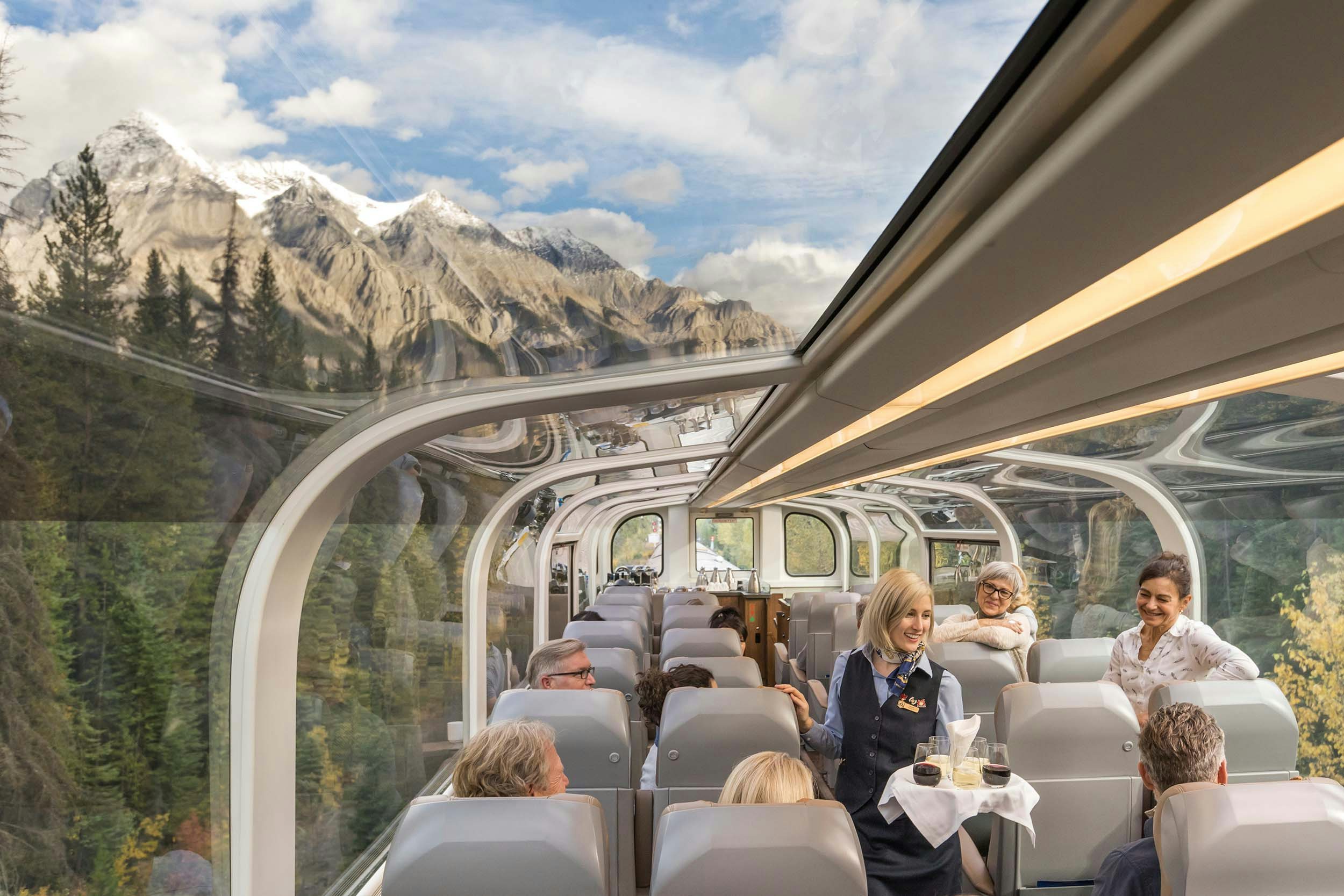 stewardess service onboard rocky mountaineer