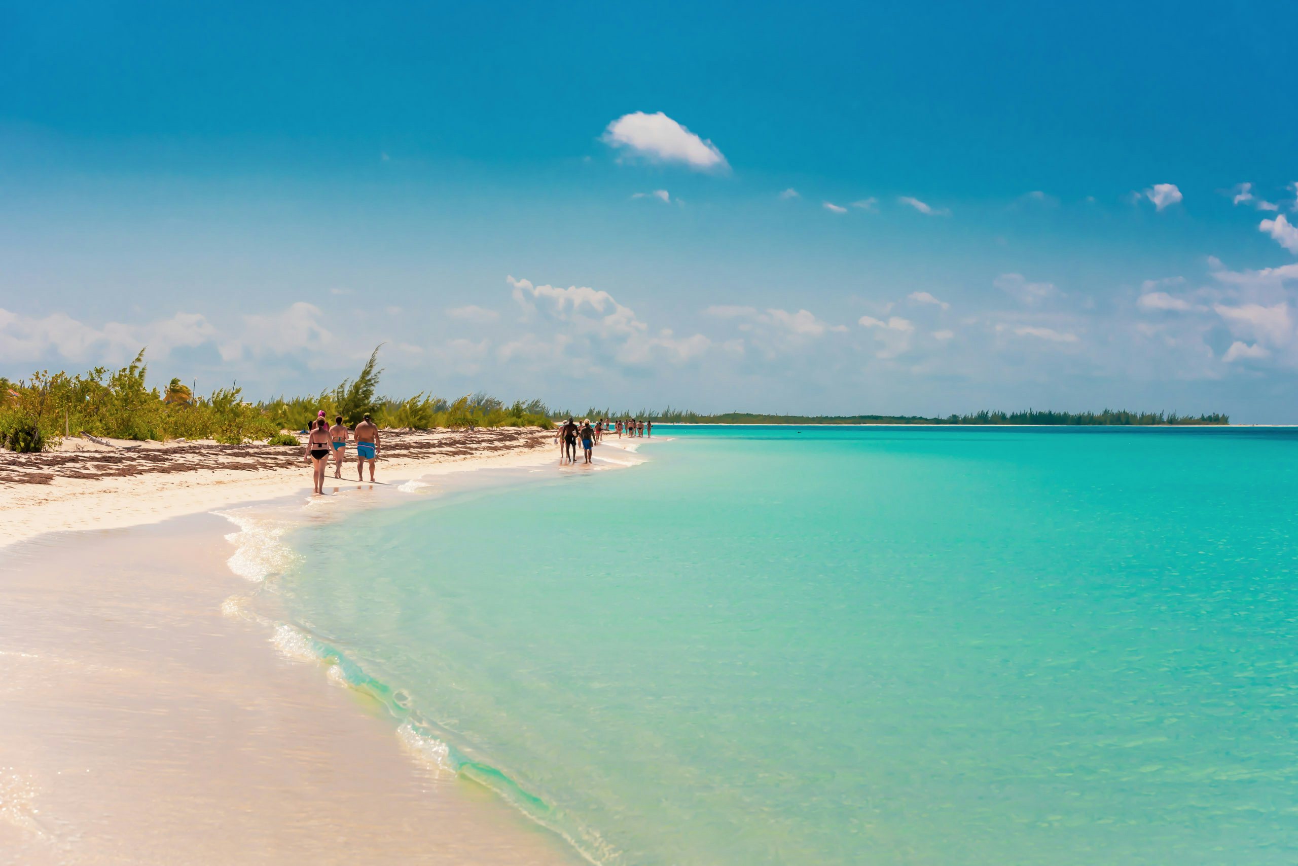 Cuba Yacht Charter - Sandy beach Playa Paradise of the island of Cayo Largo, Cuba with turquoise waters