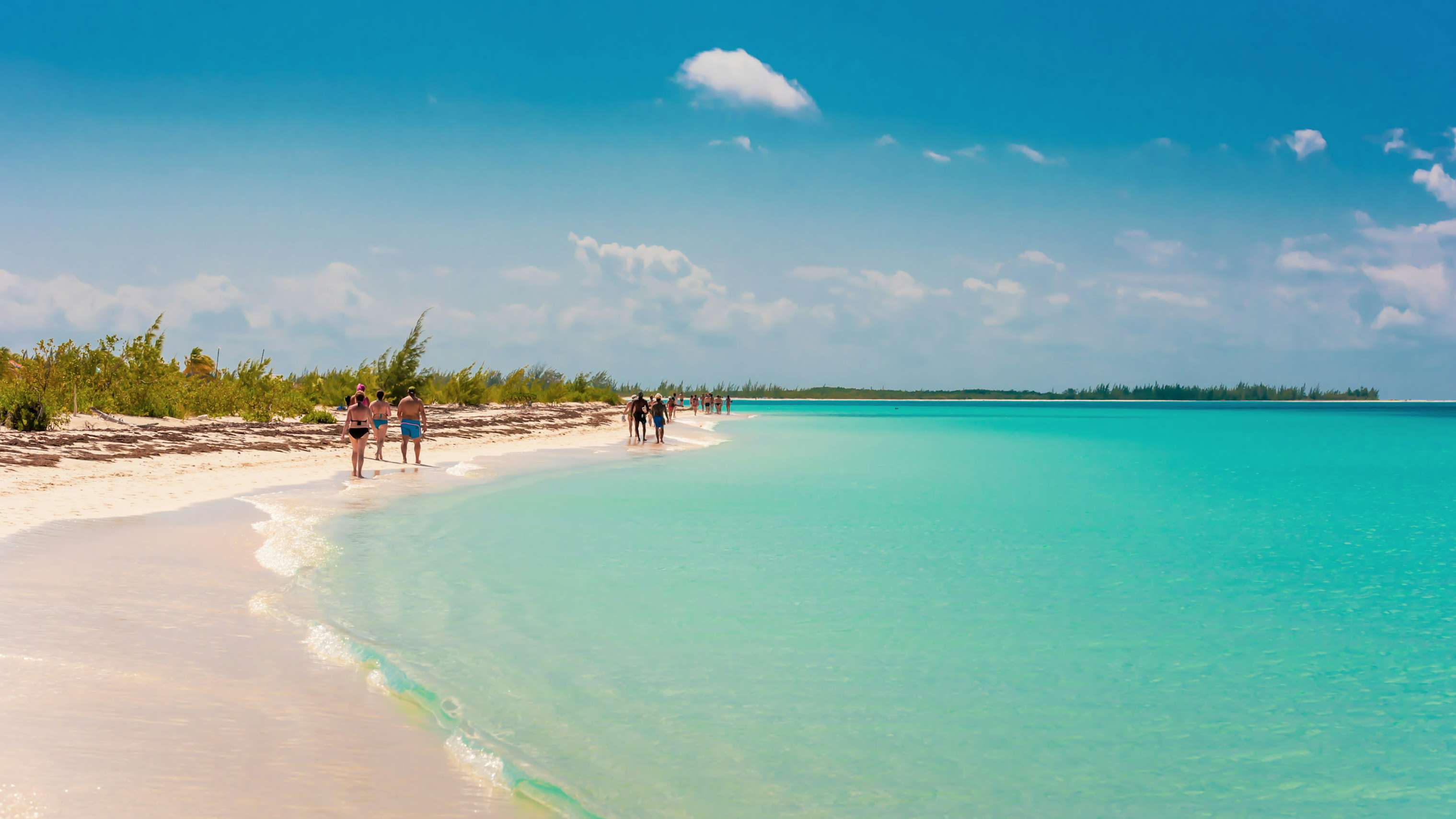 Cuba Yacht Charter - Sandy beach Playa Paradise of the island of Cayo Largo, Cuba with turquoise waters