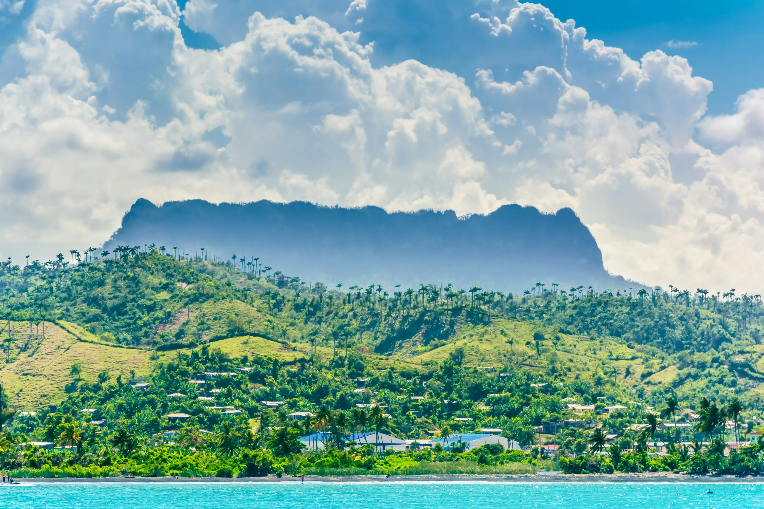Cuba Yacht for Charter - Baracoa bay and El Yunque table mountain in Cuba closer view