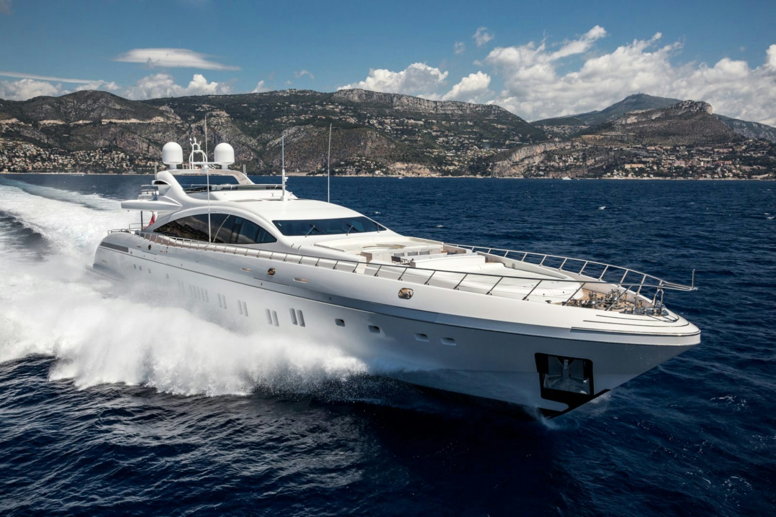 165 Mangusta Yacht Davinci cruising the Mediterranean for sale