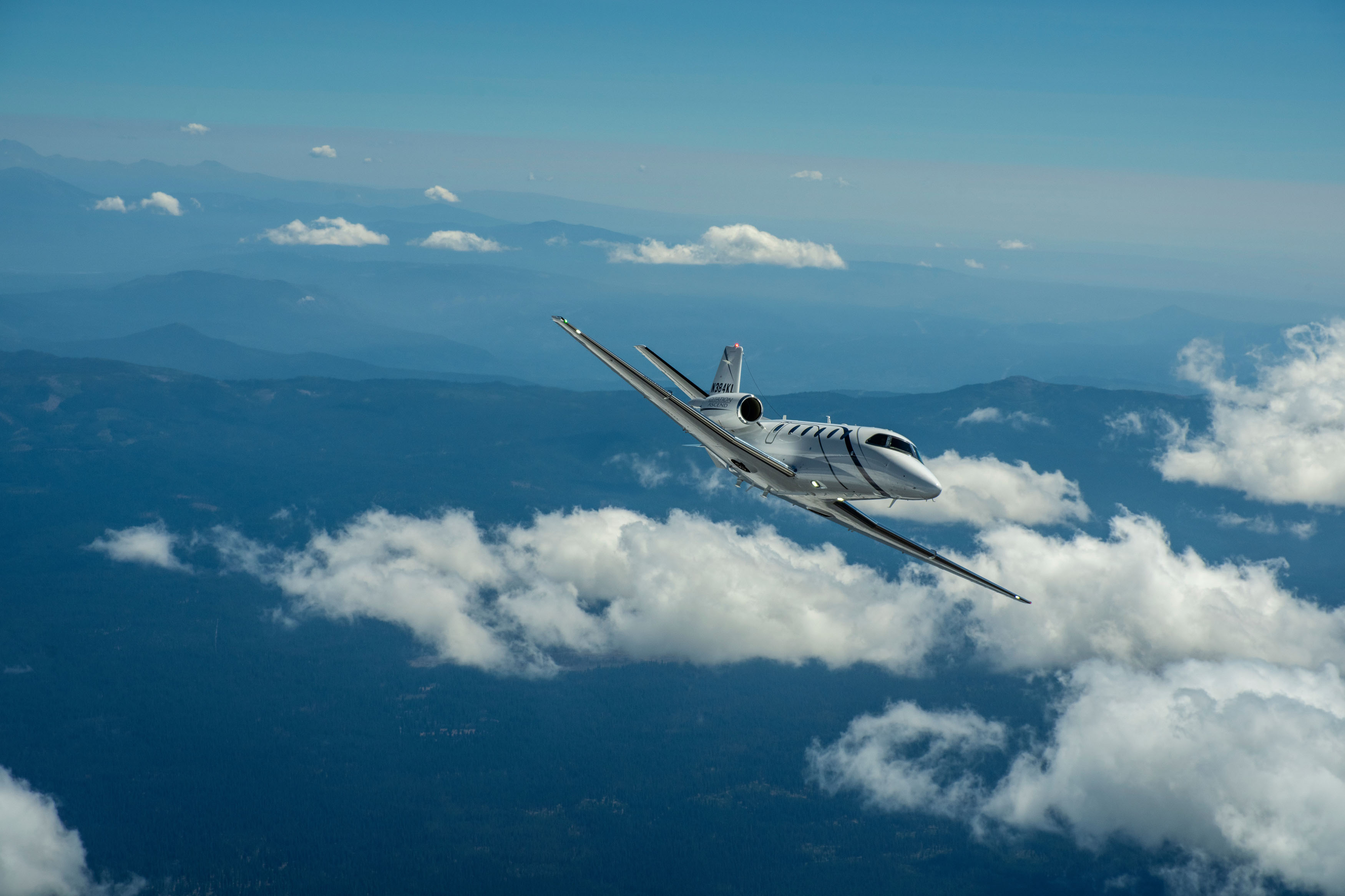 The Cessna Citation Ascend on the tarmac, ready for flight.