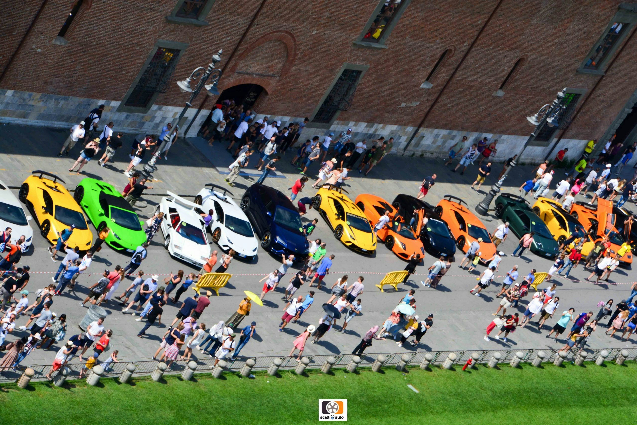 A line of Lamborghinis at Bull Days
