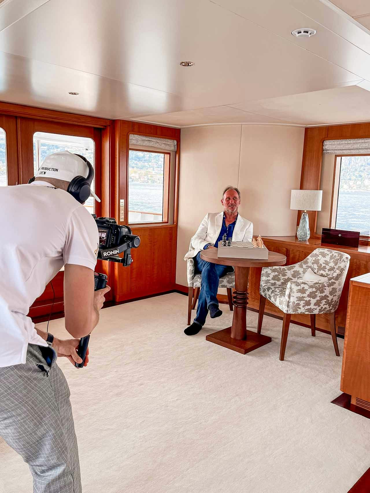 David Seal being filmed for a walkthrough video of SYNTHESIS 66