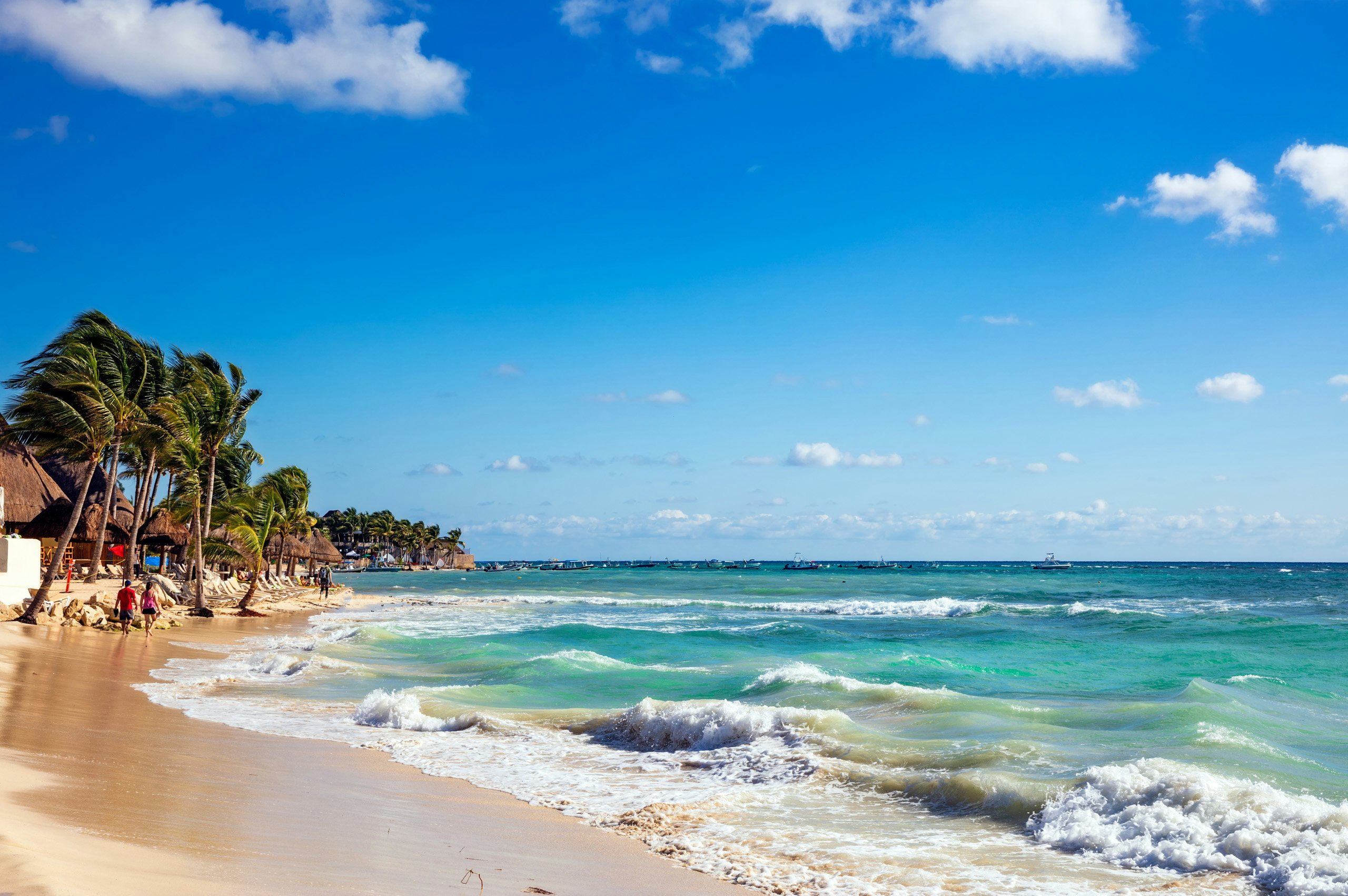 Playa del Carmen Yacht Charter - Playa del Carmen, Mexico, secluded beach with waves lapping on the shoreline