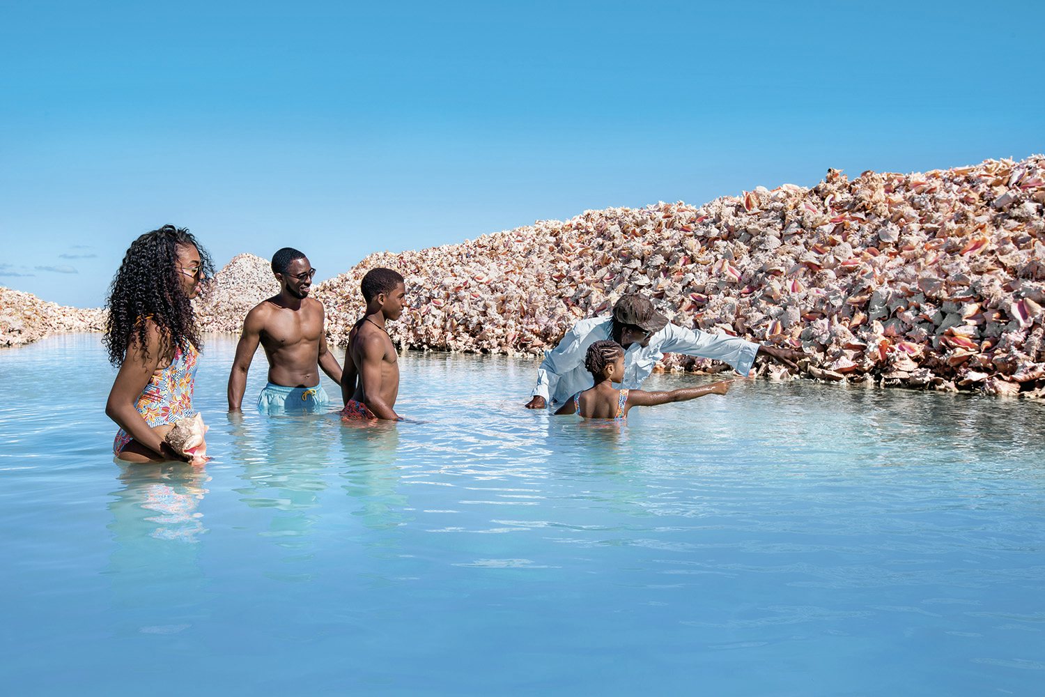Family at Conch Shell Mound - Anegada
