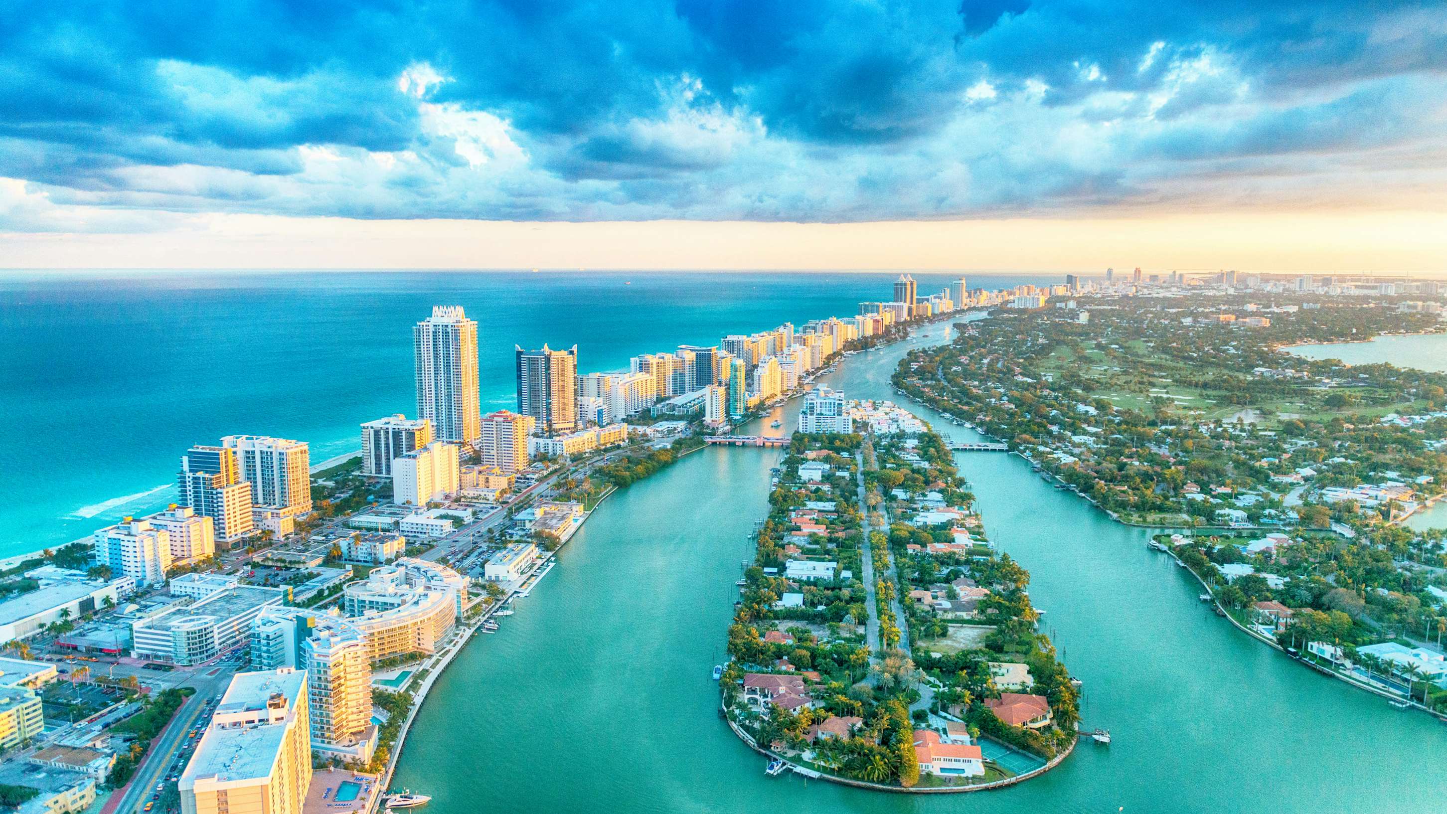 Florida Yacht Charter - Aerial view of Miami