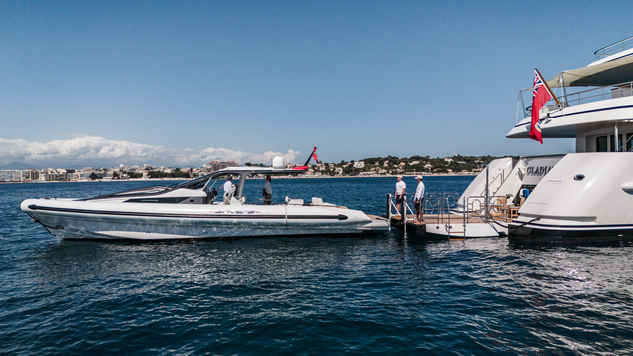 Motor yacht Gladiator tender docking
