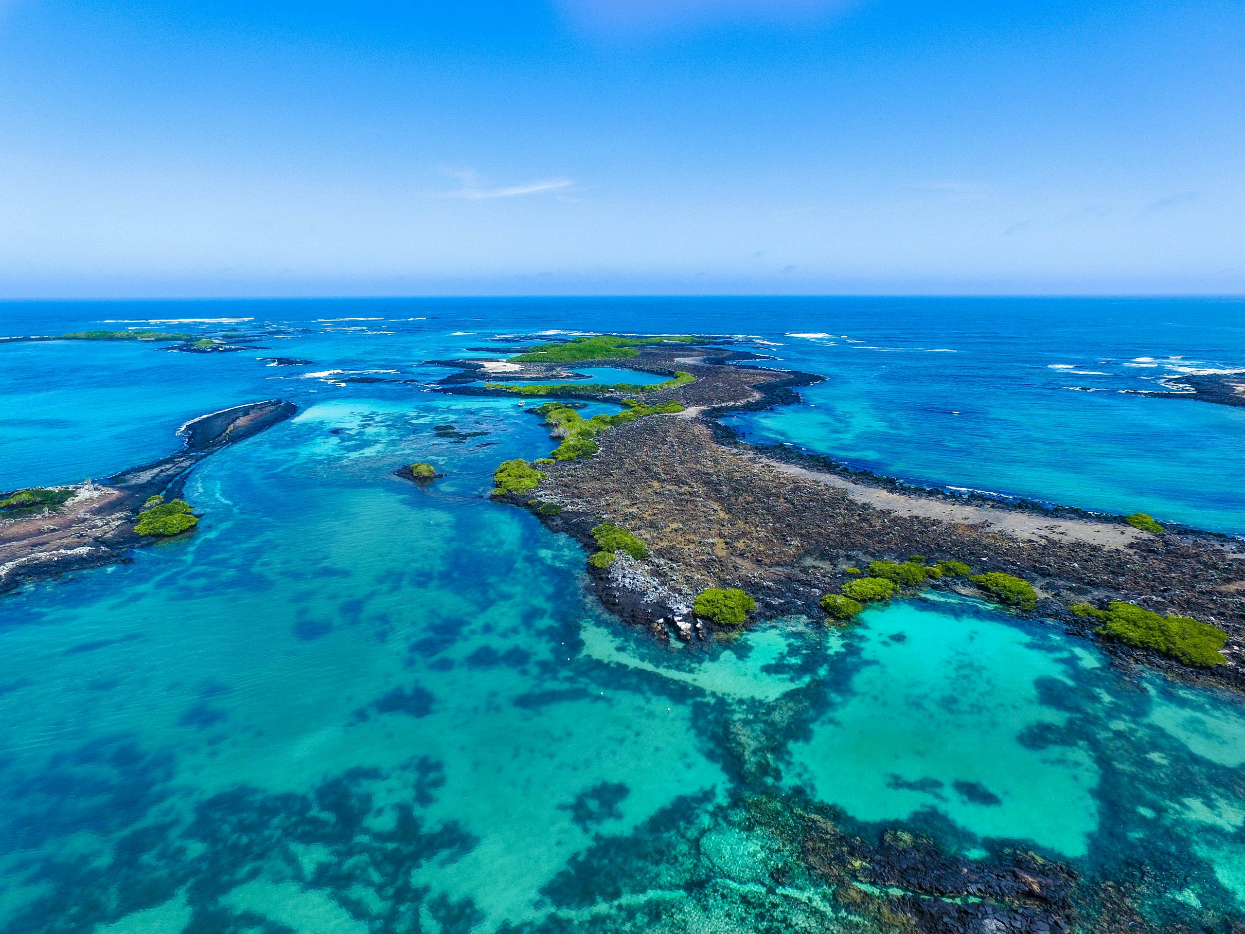 Galapagos Yacht Charter - Aerial of Isabela Island, Galapagos