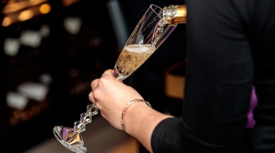 Champagne being poured