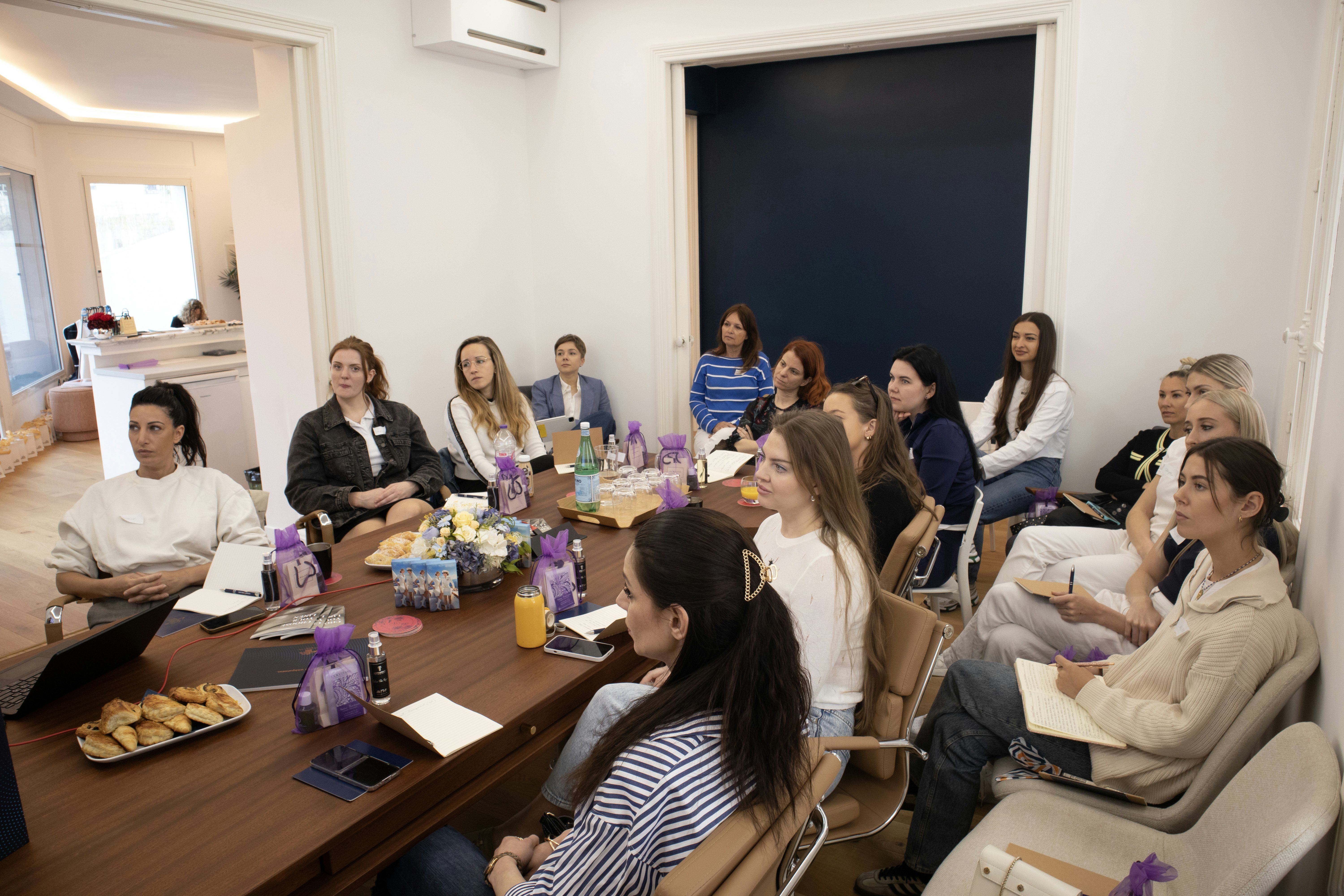 Stewardesses attending N&J crew services master class in Antibes