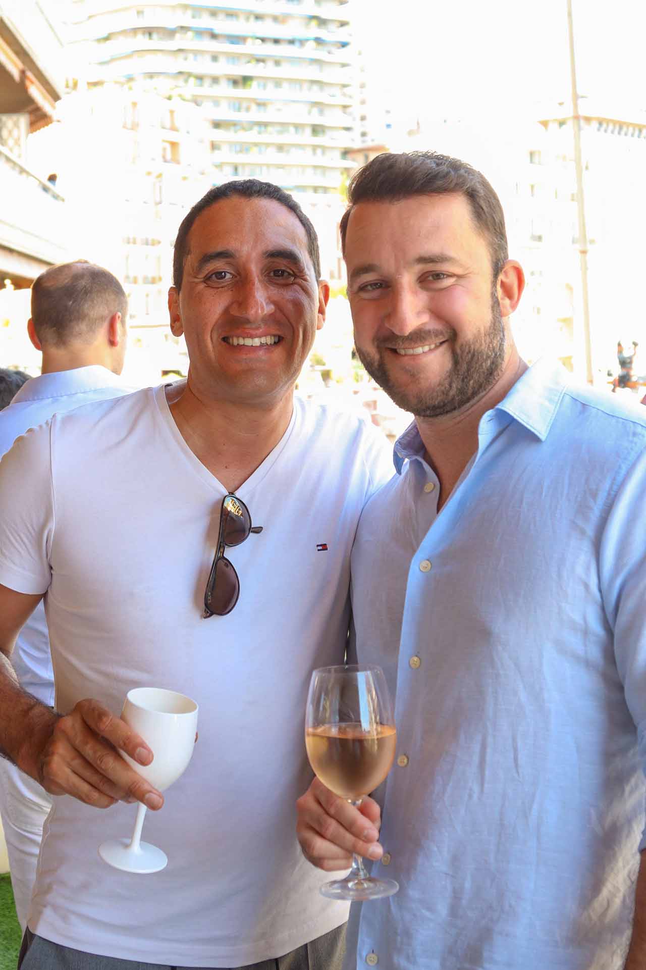 Samuel Le Gall and guest at N&amp;J's Monaco Grand Prix reception 2023