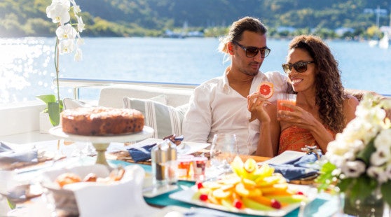 Dining aboard KING BABY