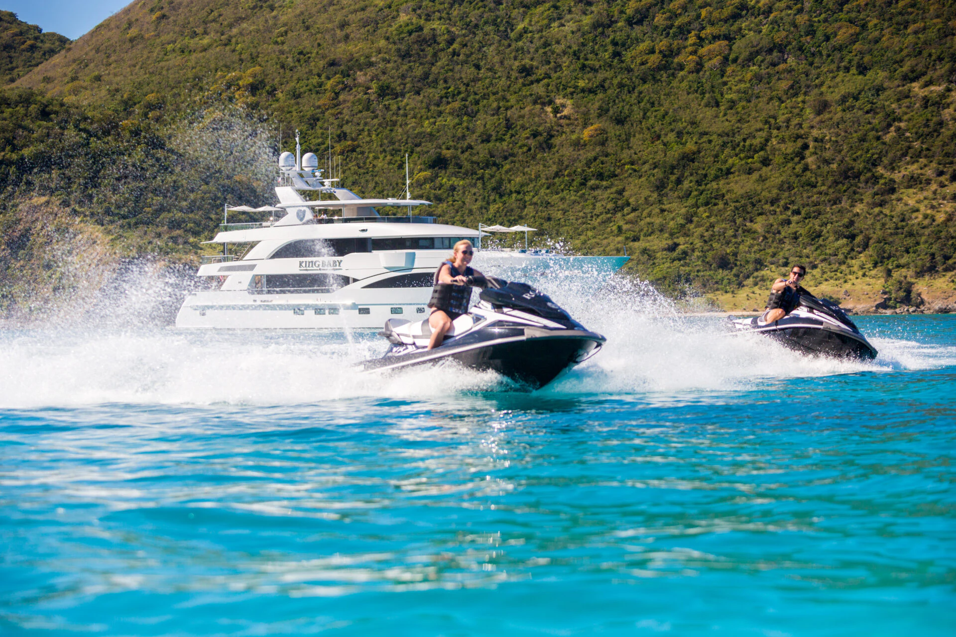 People on WaveRunners