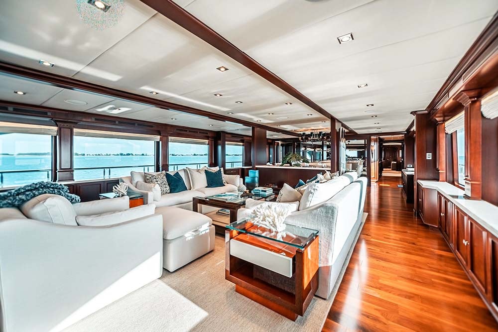 Main salon of charter yacht MIRABELLA