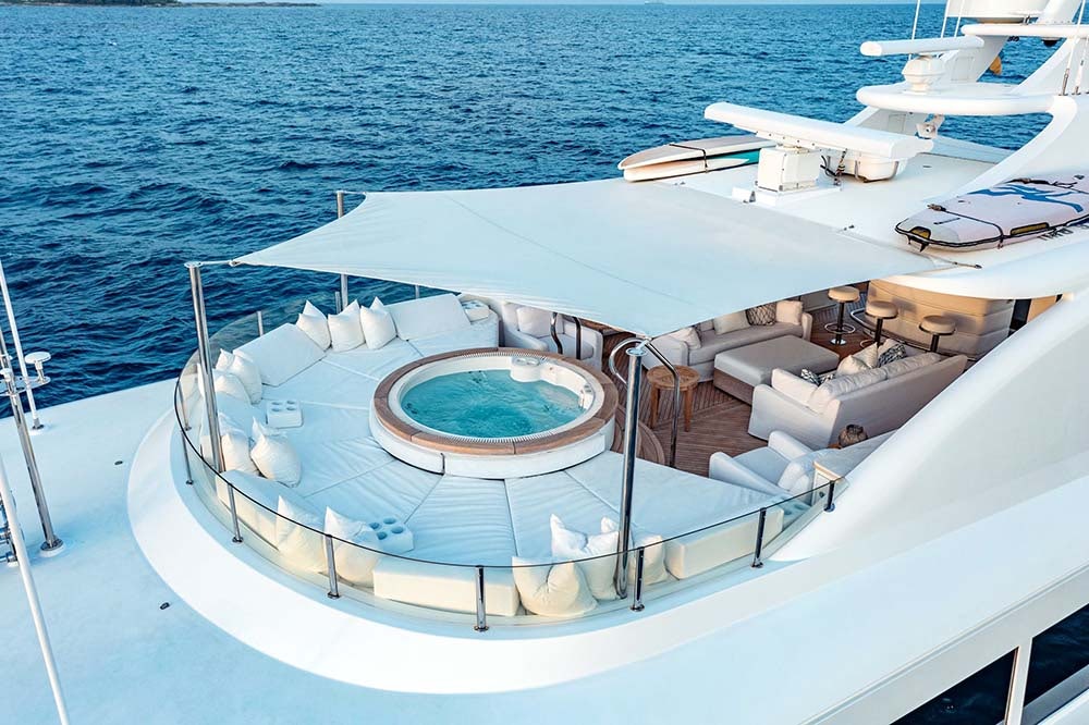Sundeck of charter yacht MIRABELLA