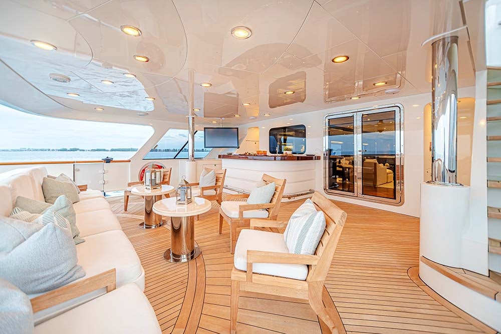 Aft deck of charter yacht MIRABELLA