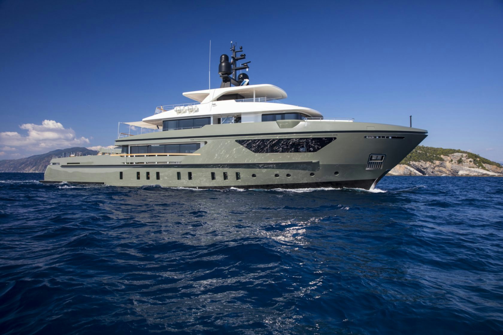 luxury charter superyacht Moka cruising the Mediterranean Sea