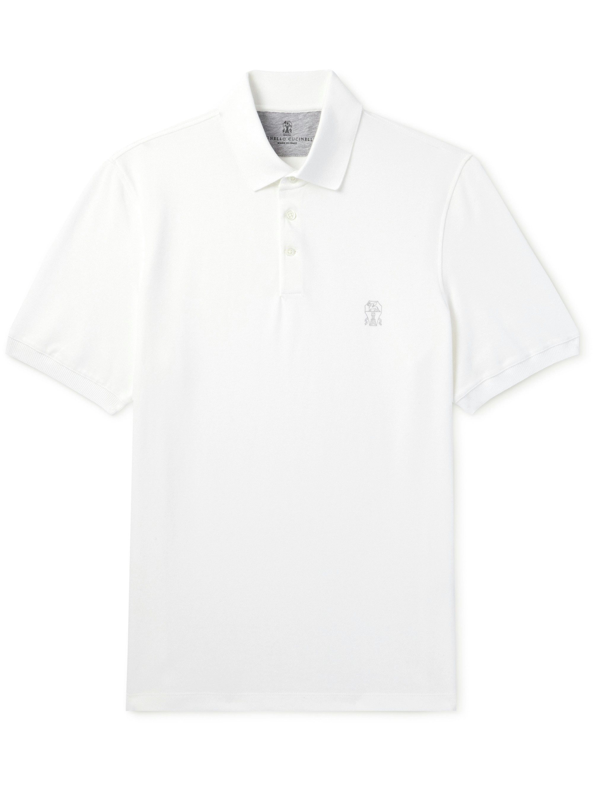 Brunello Cucinelli Logo-Print Polo Shirt