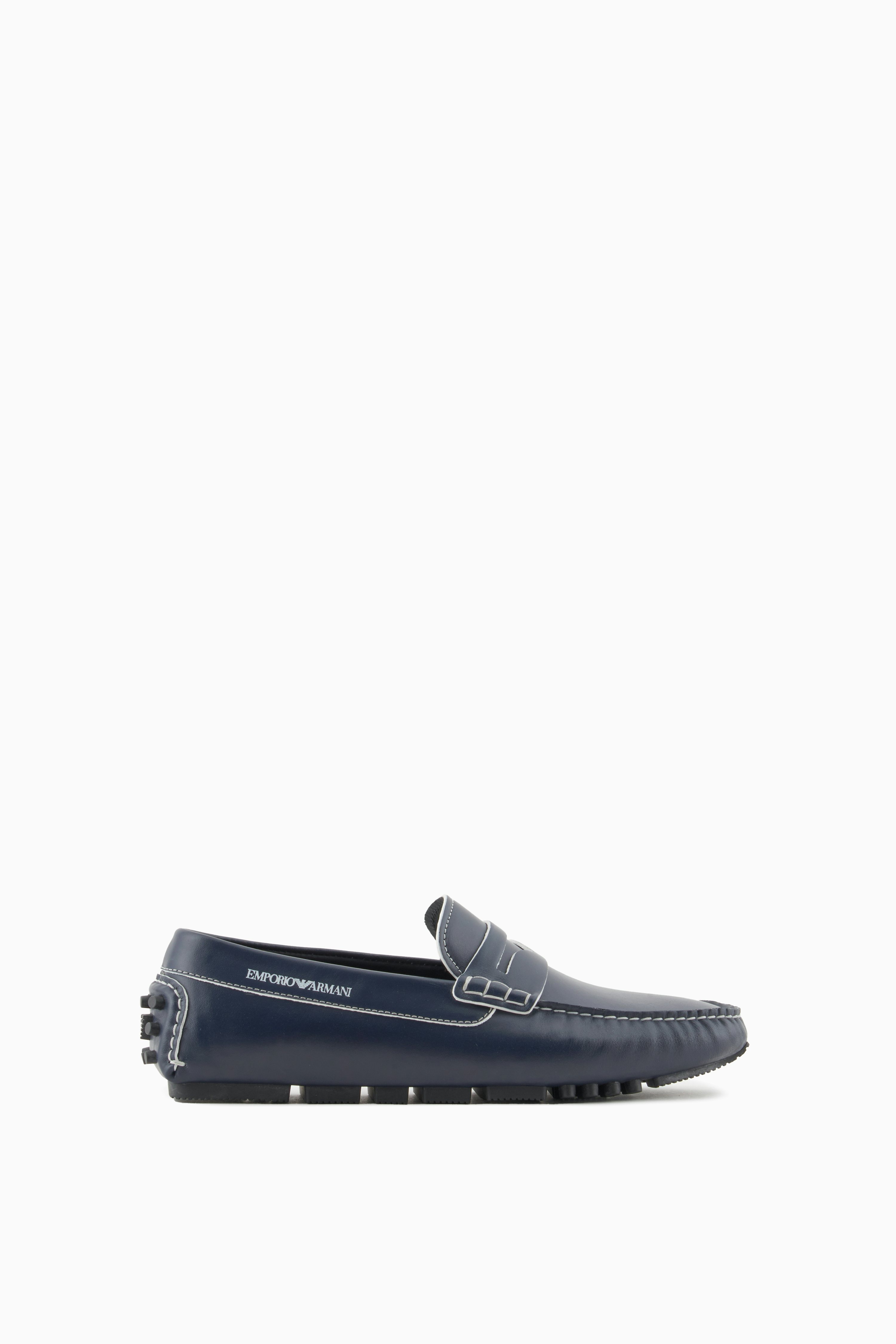 Emporio Armani Pebbled Leather Loafers