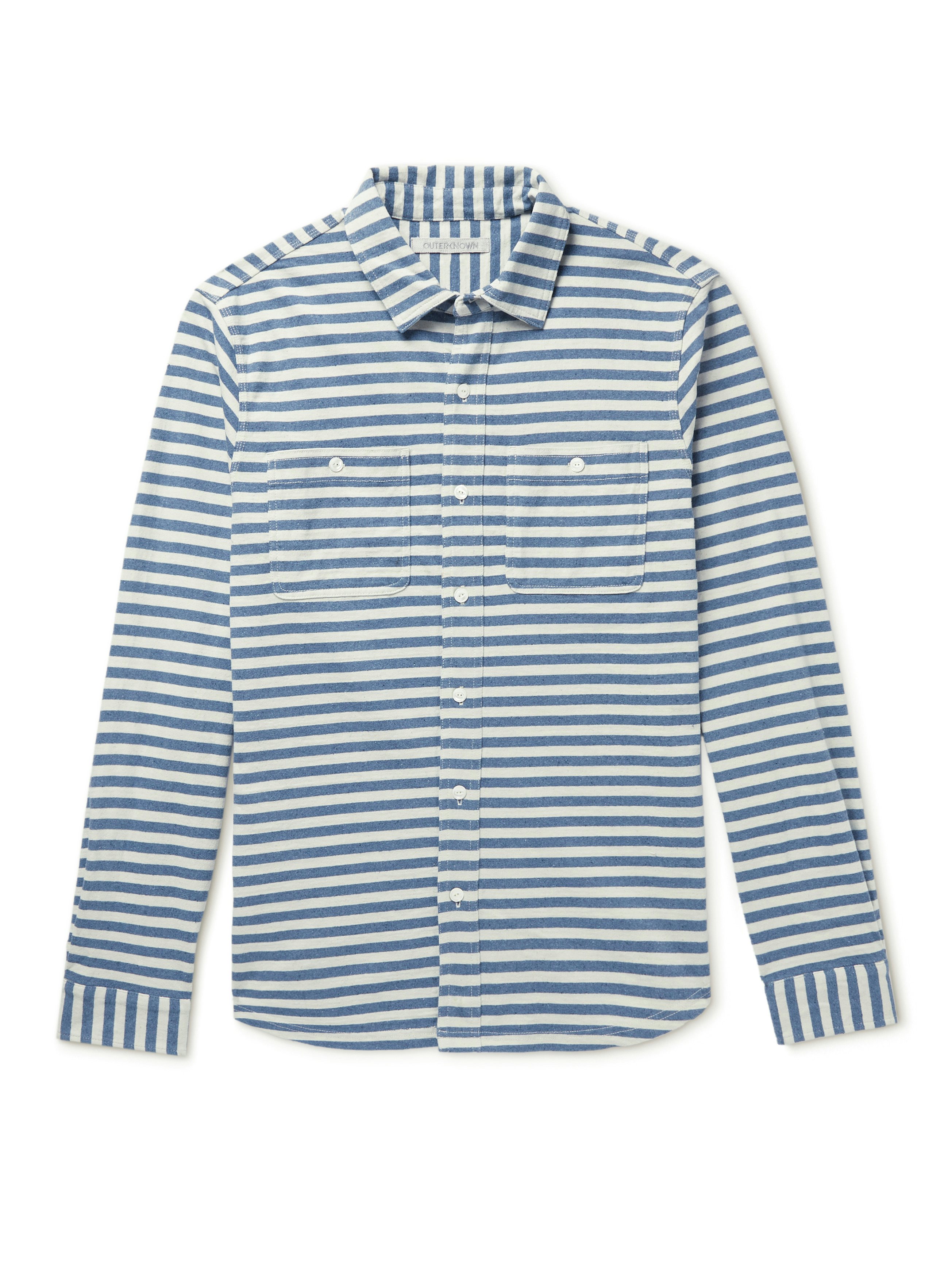 NDP KNIT SHIRT RECYCLED DENIM SHIRT STRIPED