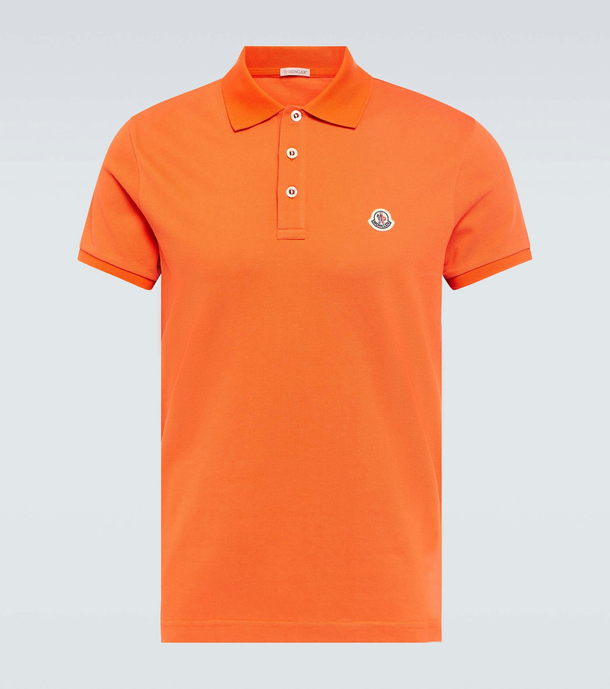 bright orange Moncler polo shirt